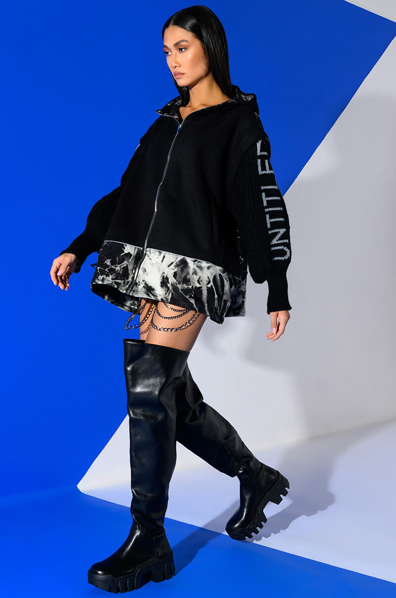 DEEP END OVERSIZED KNIT DETAILED SWEATSHIRT