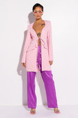 DEEP PLUNGE TIE FRONT BDAY BLAZER