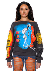 DEEP THOUGHTS OVERSIZED GRAPHIC SWEATSHIRT
