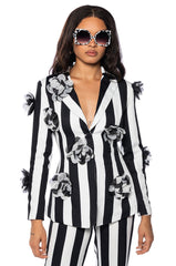 DEETZ FLORAL STRIPE BLAZER