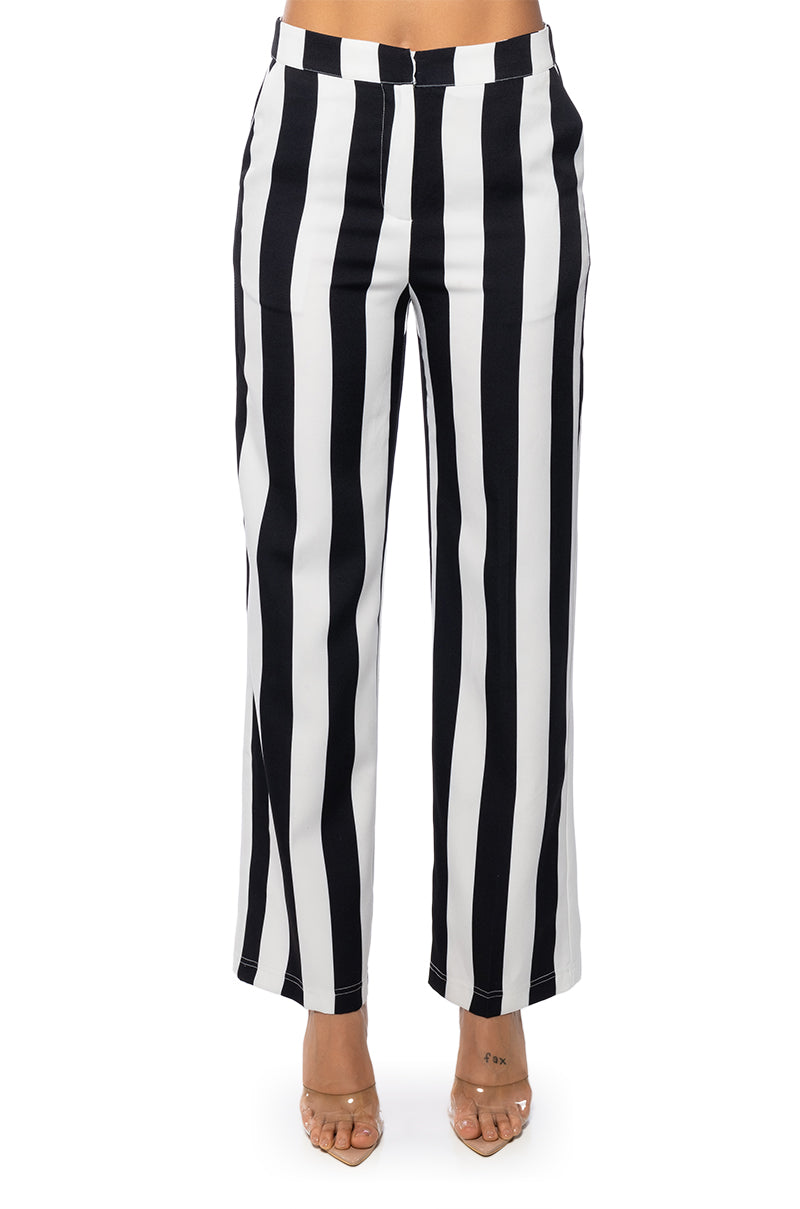 DEETZ STRIPE WIDE LEG TROUSER