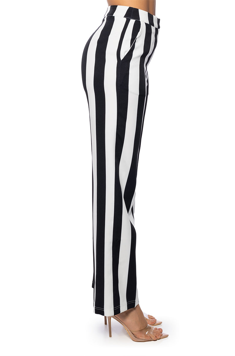 DEETZ STRIPE WIDE LEG TROUSER