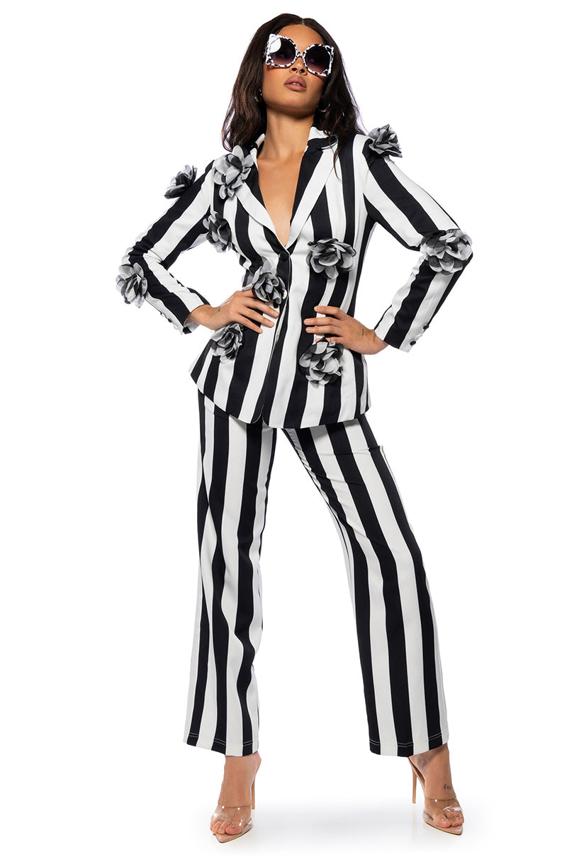 DEETZ STRIPE WIDE LEG TROUSER