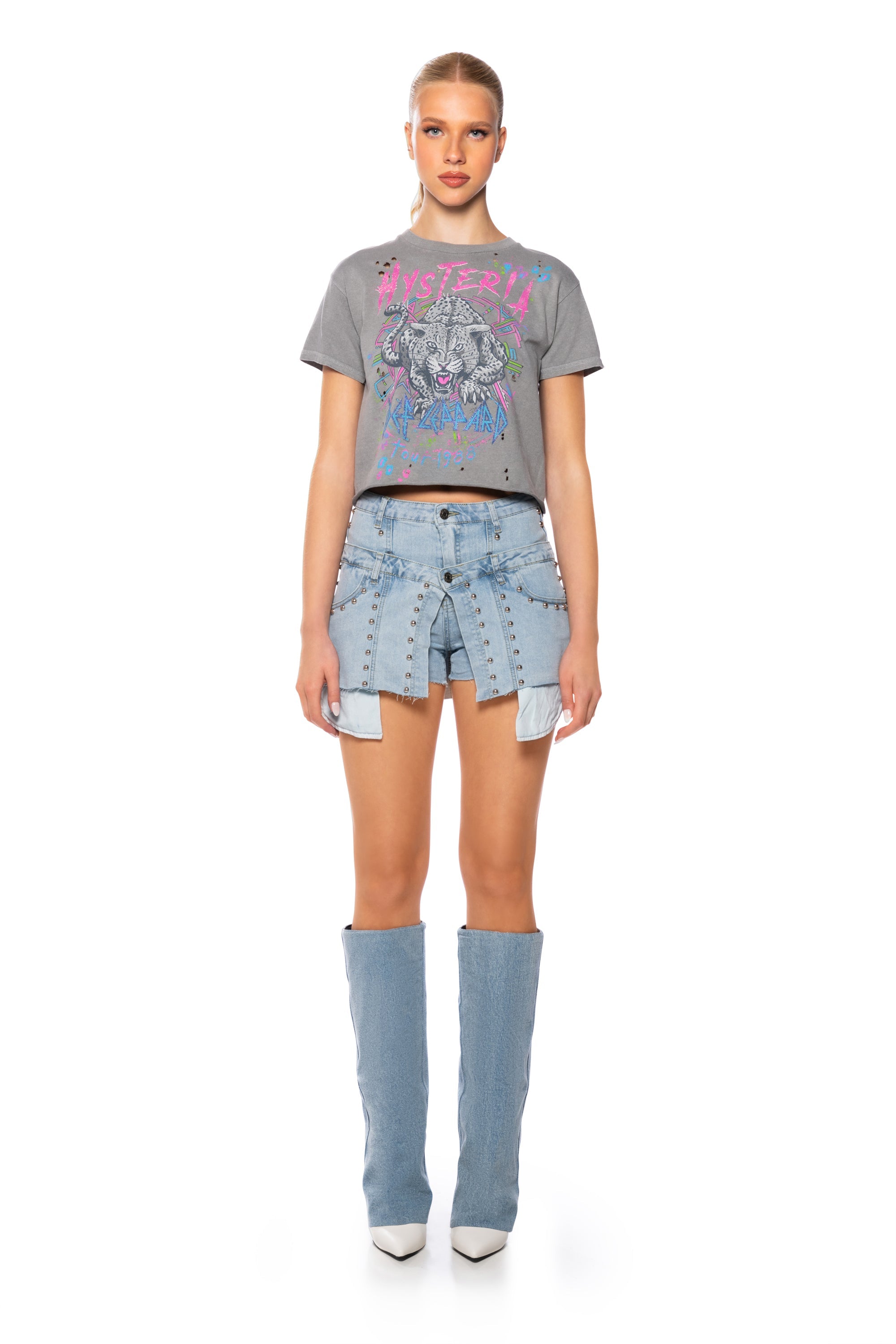 DEF LEPPARD HYSTERIA CROPPED TSHIRT