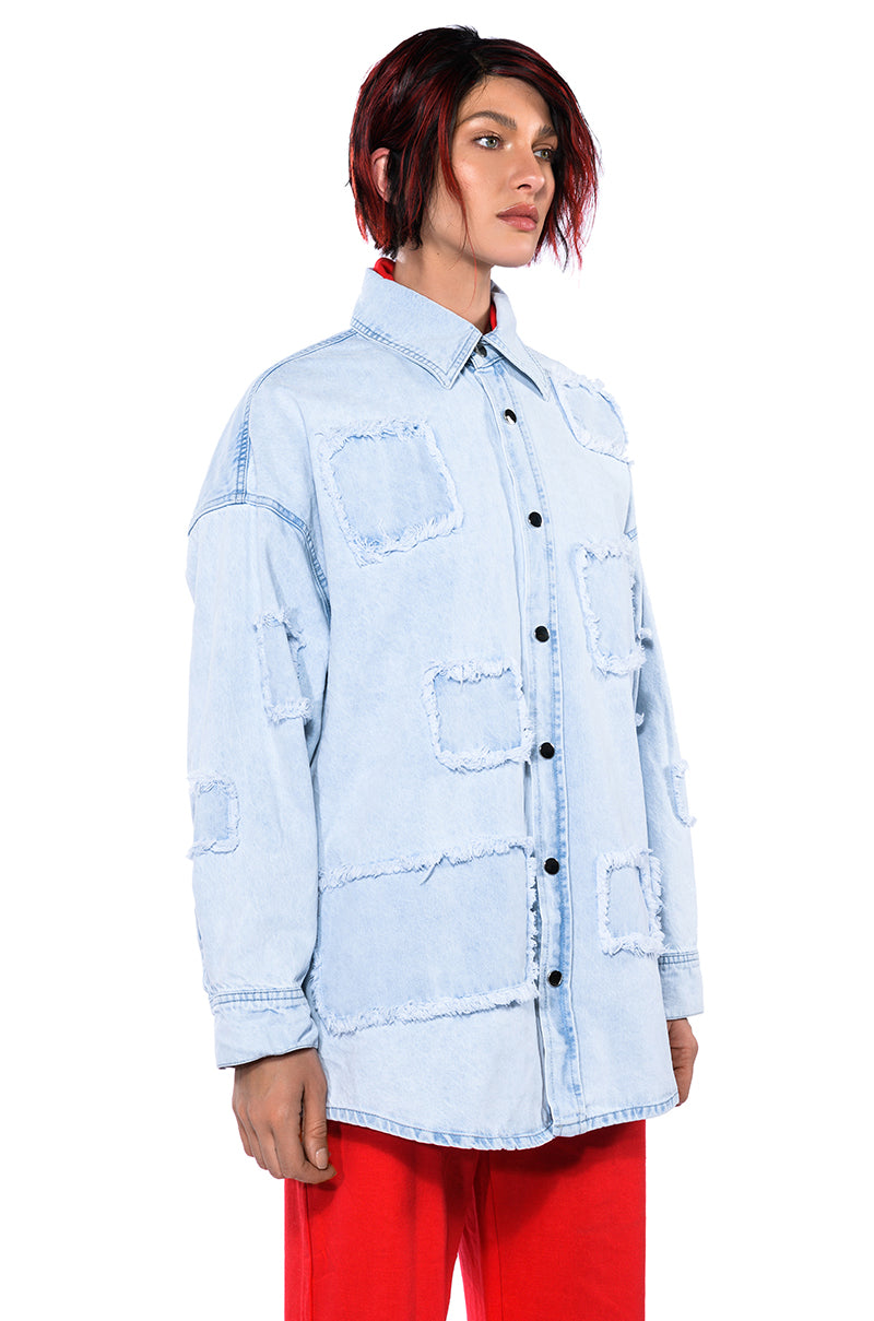 DENIM PATCH WORK JACKET