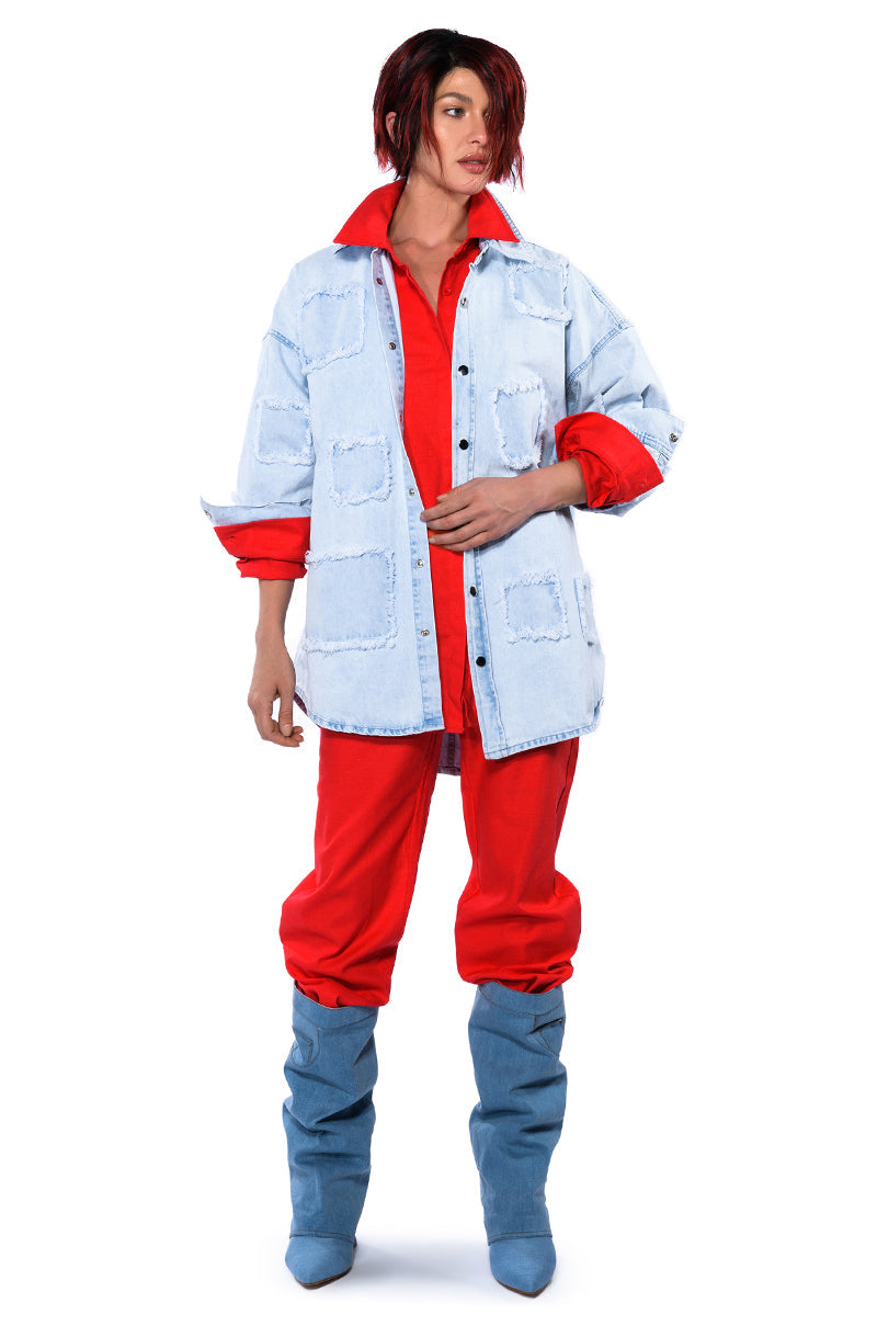 DENIM PATCH WORK JACKET