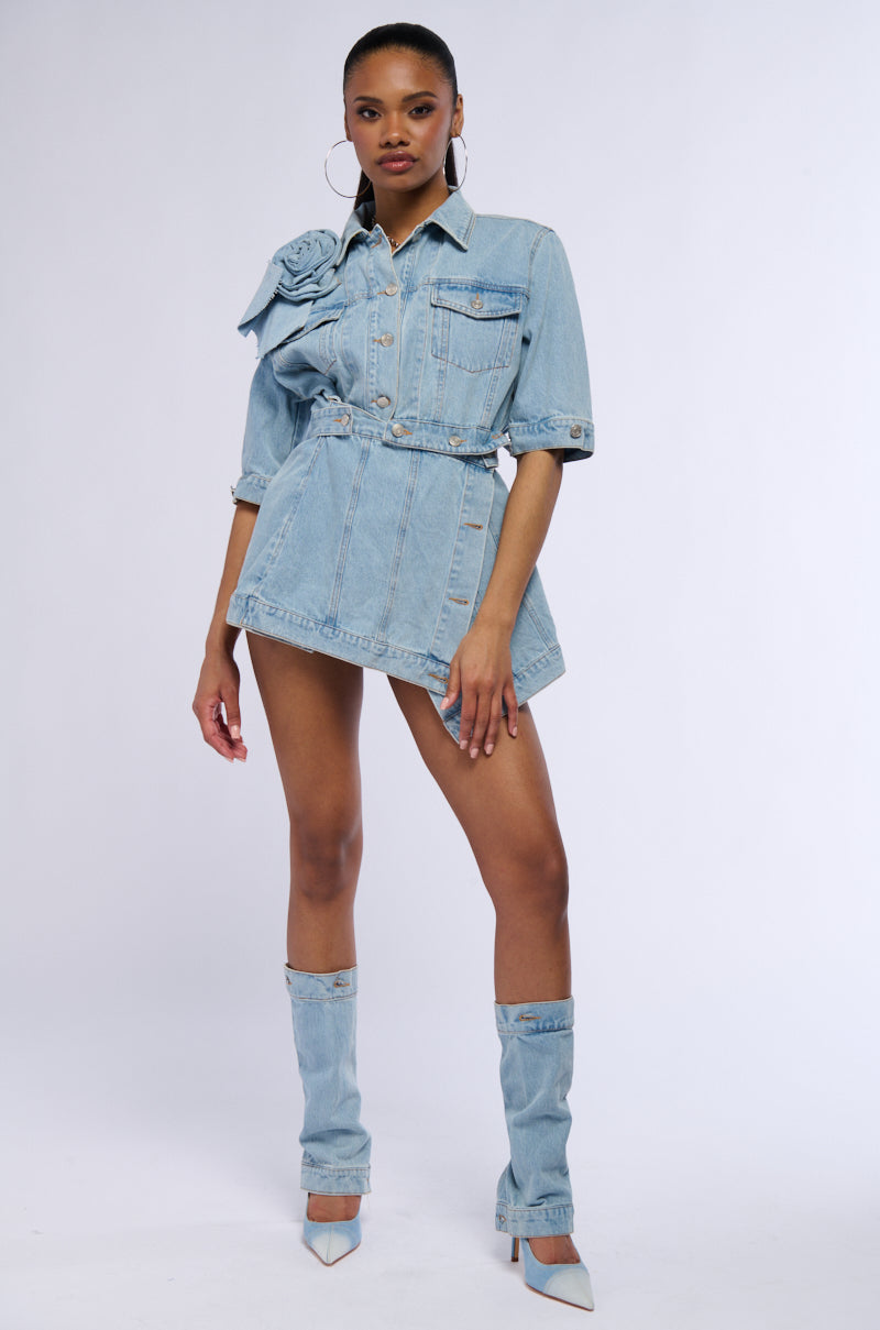 DENIM ROSETTE JACKET