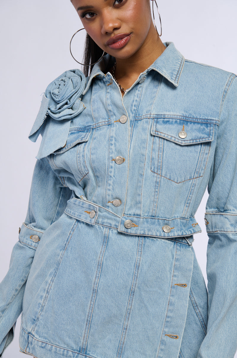 DENIM ROSETTE JACKET