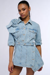 DENIM ROSETTE JACKET