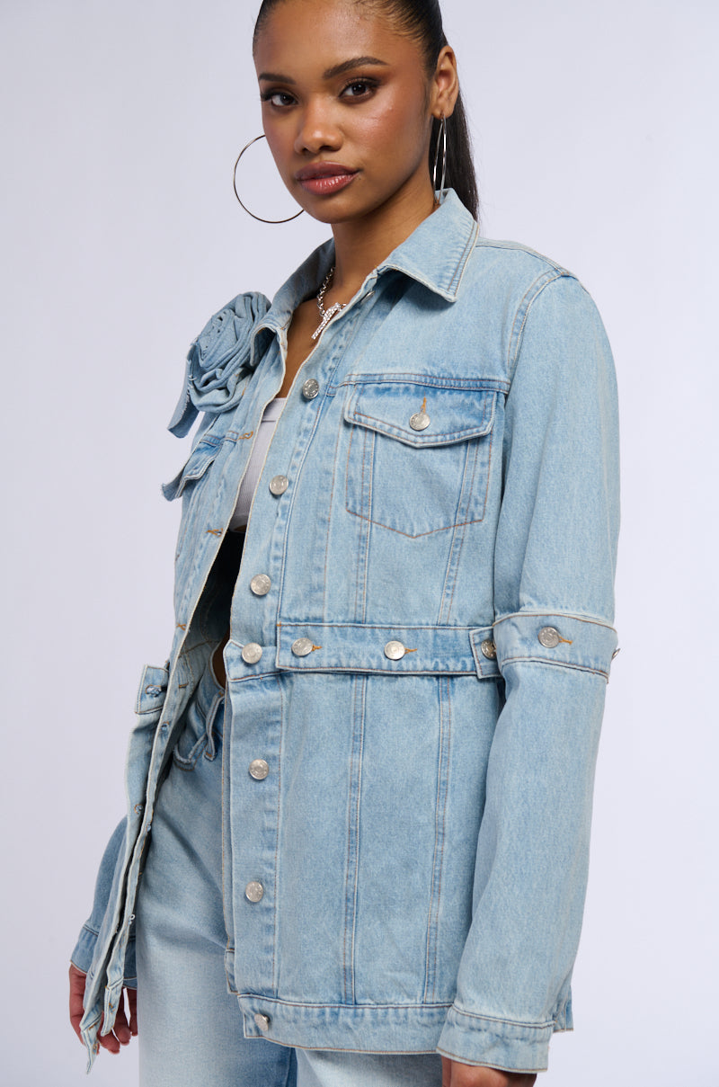 DENIM ROSETTE JACKET