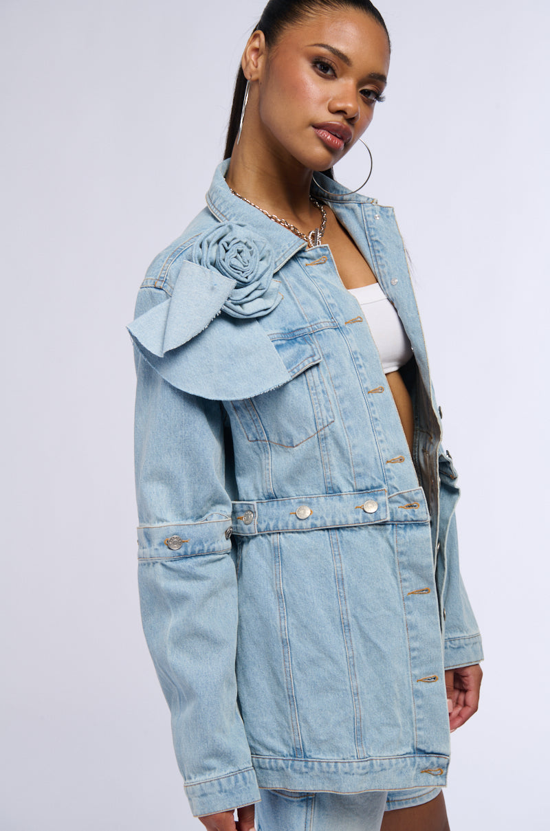 DENIM ROSETTE JACKET