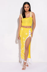 DESTINATION PARADISE DAISY CROCHET MAXI SKIRT