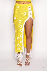 DESTINATION PARADISE DAISY CROCHET MAXI SKIRT