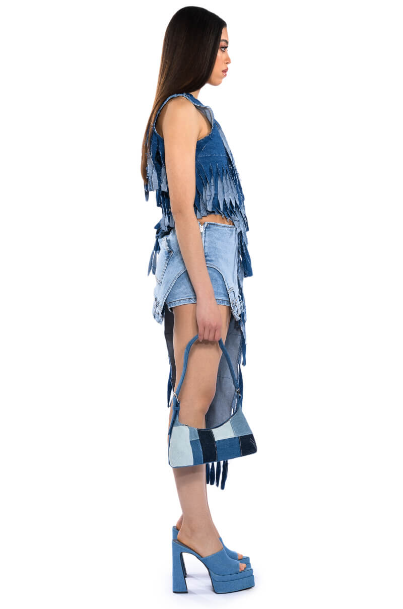 DESTINY DISTRESSED DENIM TOP