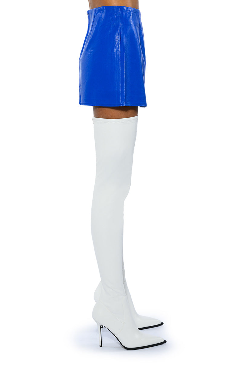 DETERMINED MIND FAUX LEATHER SKIRT