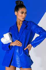 DETERMINED MIND FAUX LEATHER SKIRT
