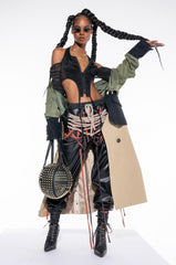 DIABOLICAL RUCHED LONG SLEEVE MESH BLOUSE
