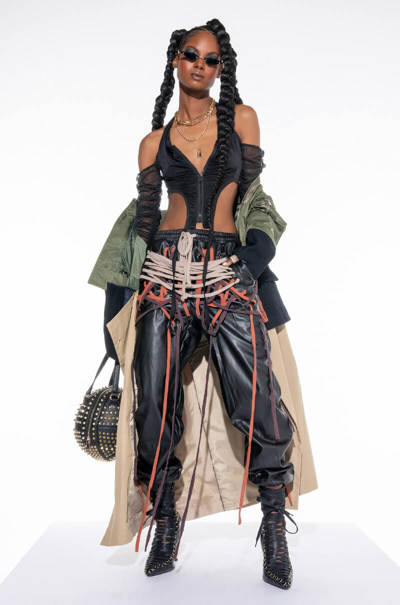 DIABOLICAL RUCHED LONG SLEEVE MESH BLOUSE