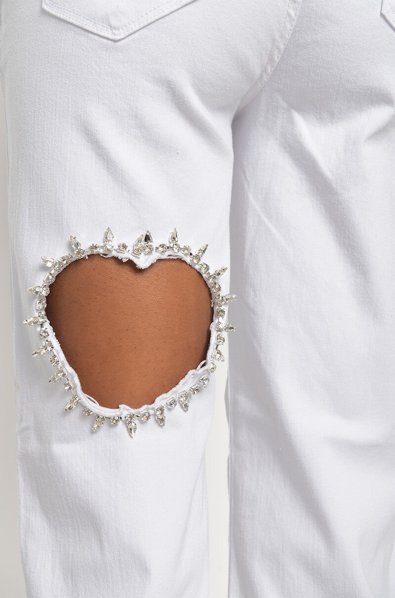 DIAMOND HEART WIDE LEG JEANS