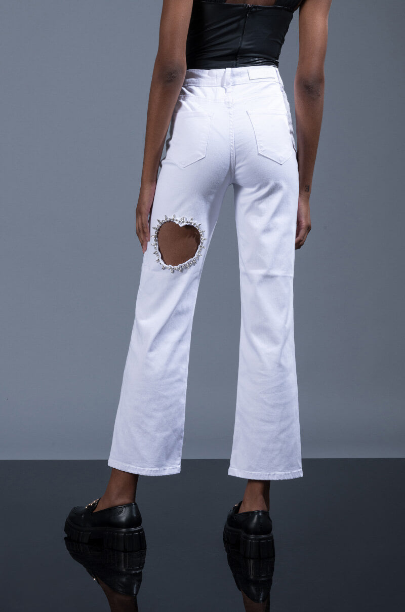 DIAMOND HEART WIDE LEG JEANS