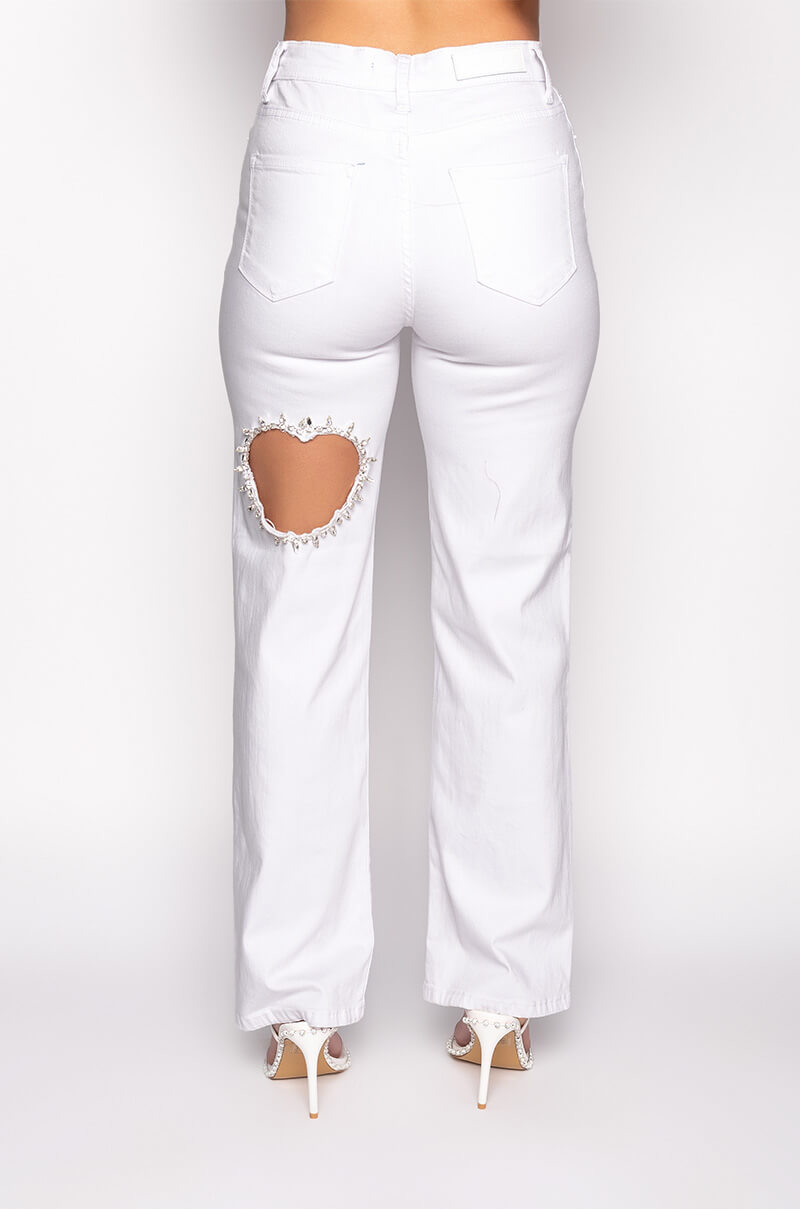 DIAMOND HEART WIDE LEG JEANS