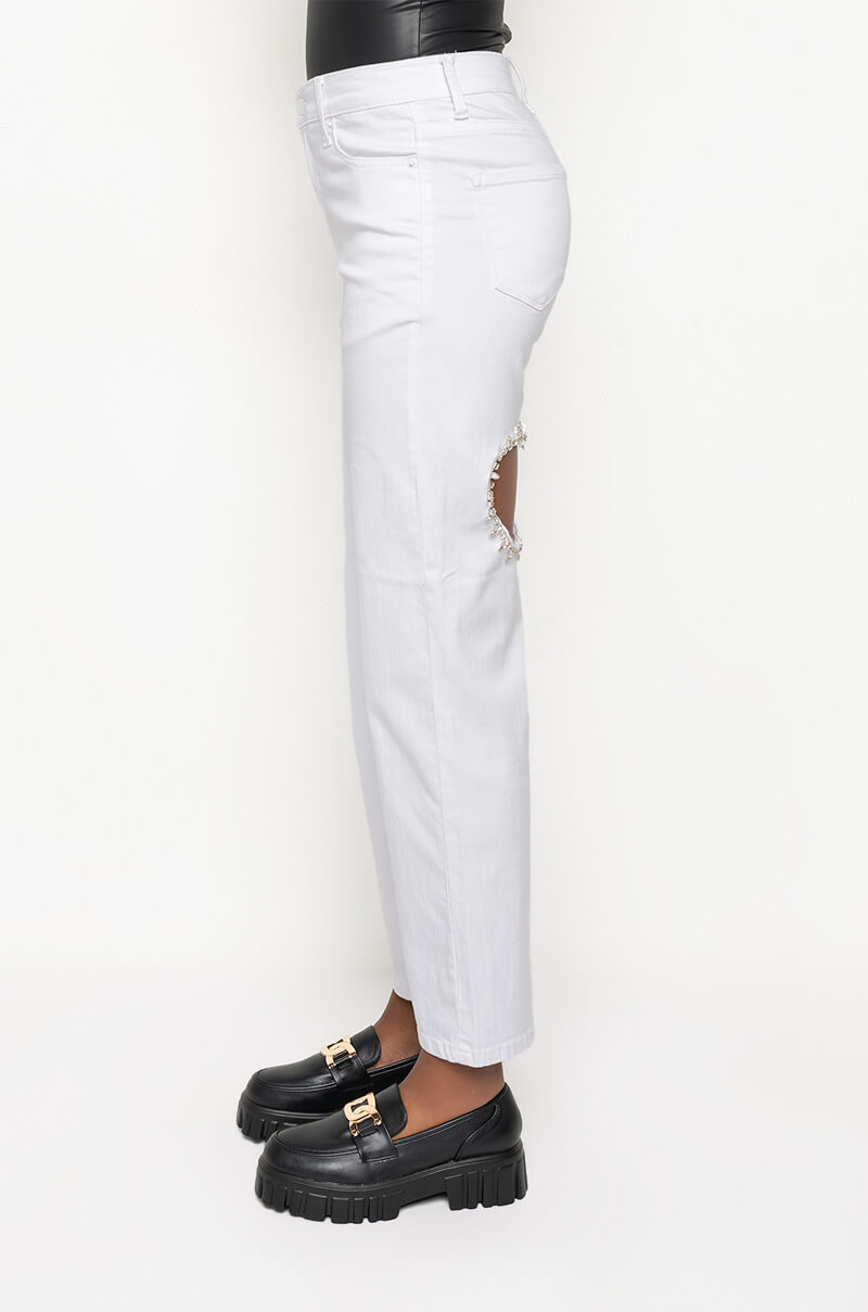 DIAMOND HEART WIDE LEG JEANS