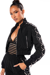 DIAMOND LACE UP TRACK JACKET