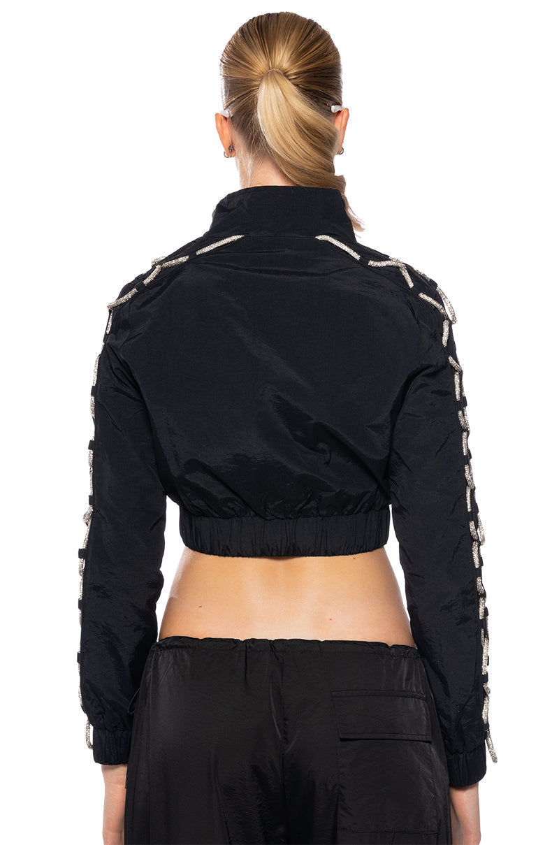 DIAMOND LACE UP TRACK JACKET