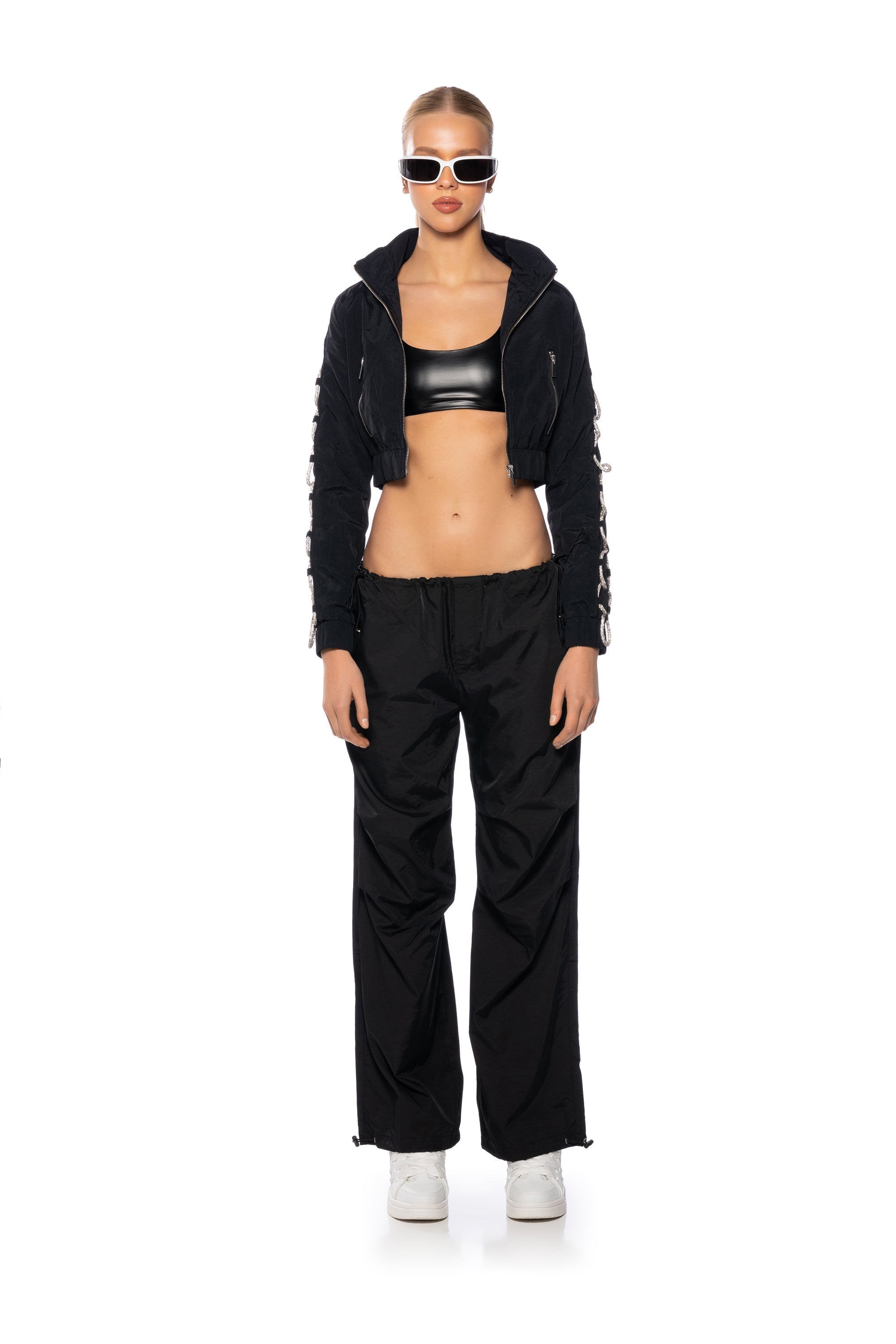 DIAMOND LACE UP TRACK JACKET