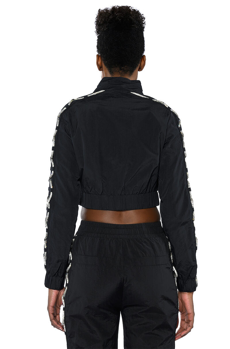 DIAMOND LACE UP TRACK JACKET