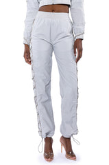 DIAMOND LACE UP TRACK PANT