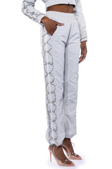 DIAMOND LACE UP TRACK PANT