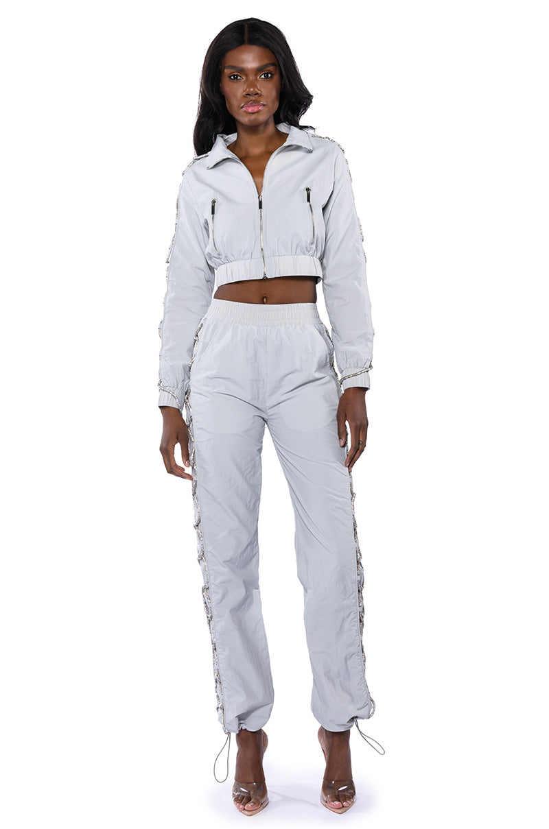 DIAMOND LACE UP TRACK PANT