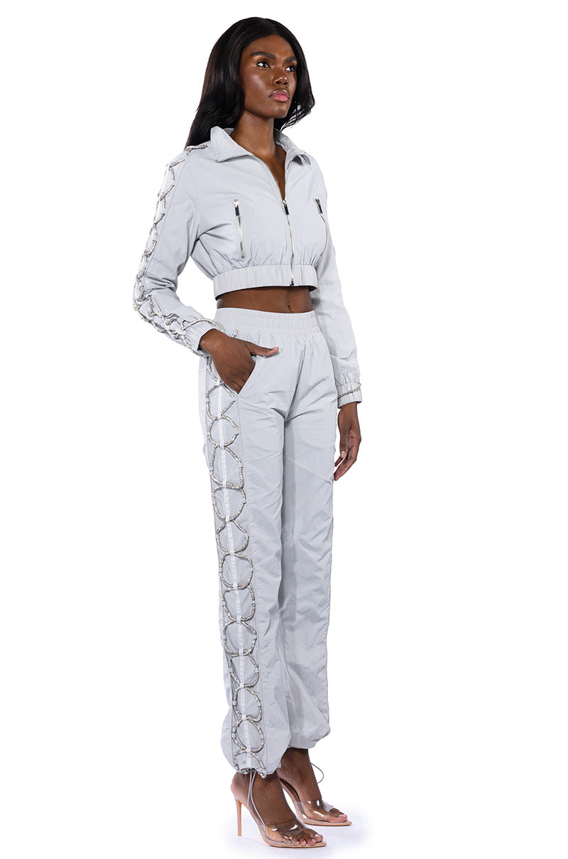 DIAMOND LACE UP TRACK PANT
