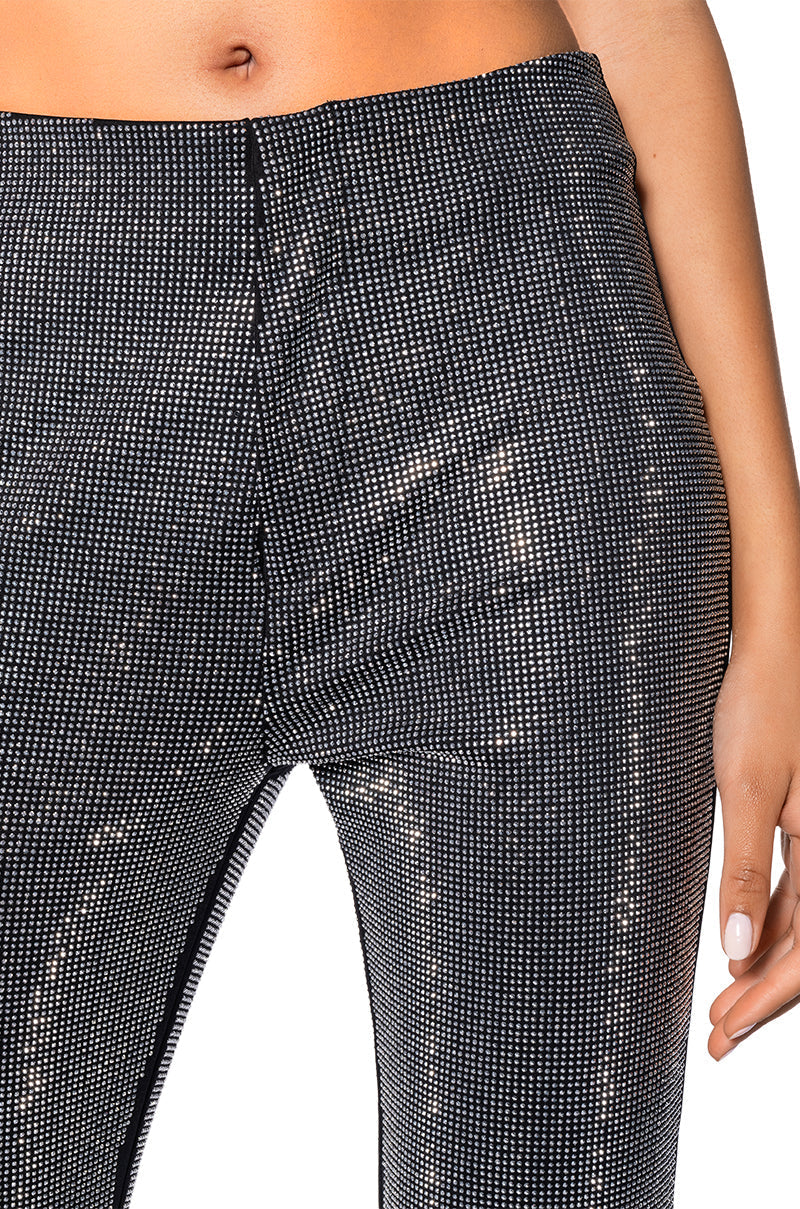 DIAMONDS DANCING FLARE LEG TROUSER IN BLACK