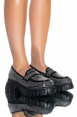 COHEN BLACK LOAFER WITH EMBELLISHMENT