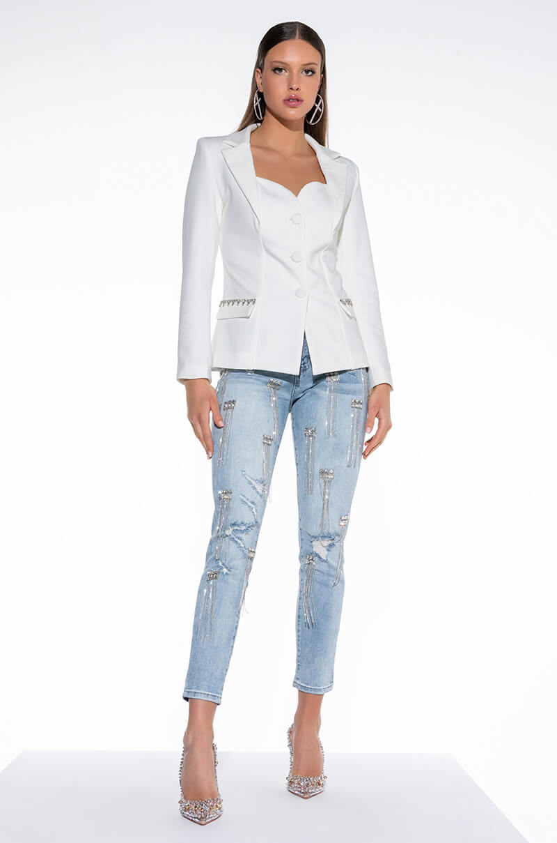 DIAMONDS STRAIGHT LEG JEANS
