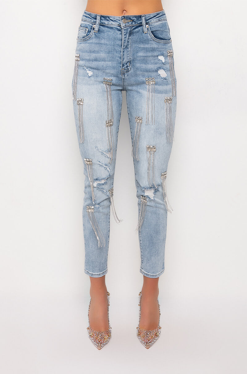 DIAMONDS STRAIGHT LEG JEANS
