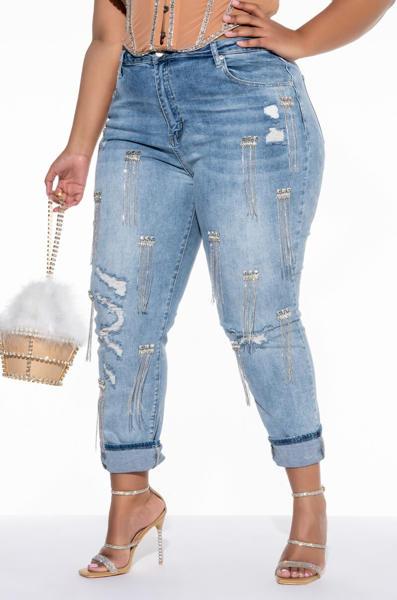DIAMONDS STRAIGHT LEG JEANS