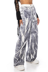 DIAMONTE FLARED DENIM DISTRESSED PANT