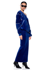 DO NO WRONG VELVET MAXI SKIRT