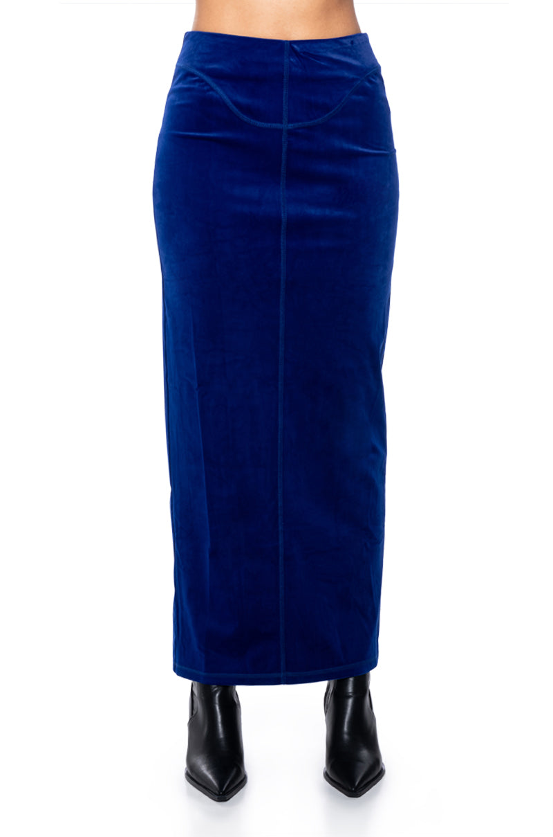DO NO WRONG VELVET MAXI SKIRT