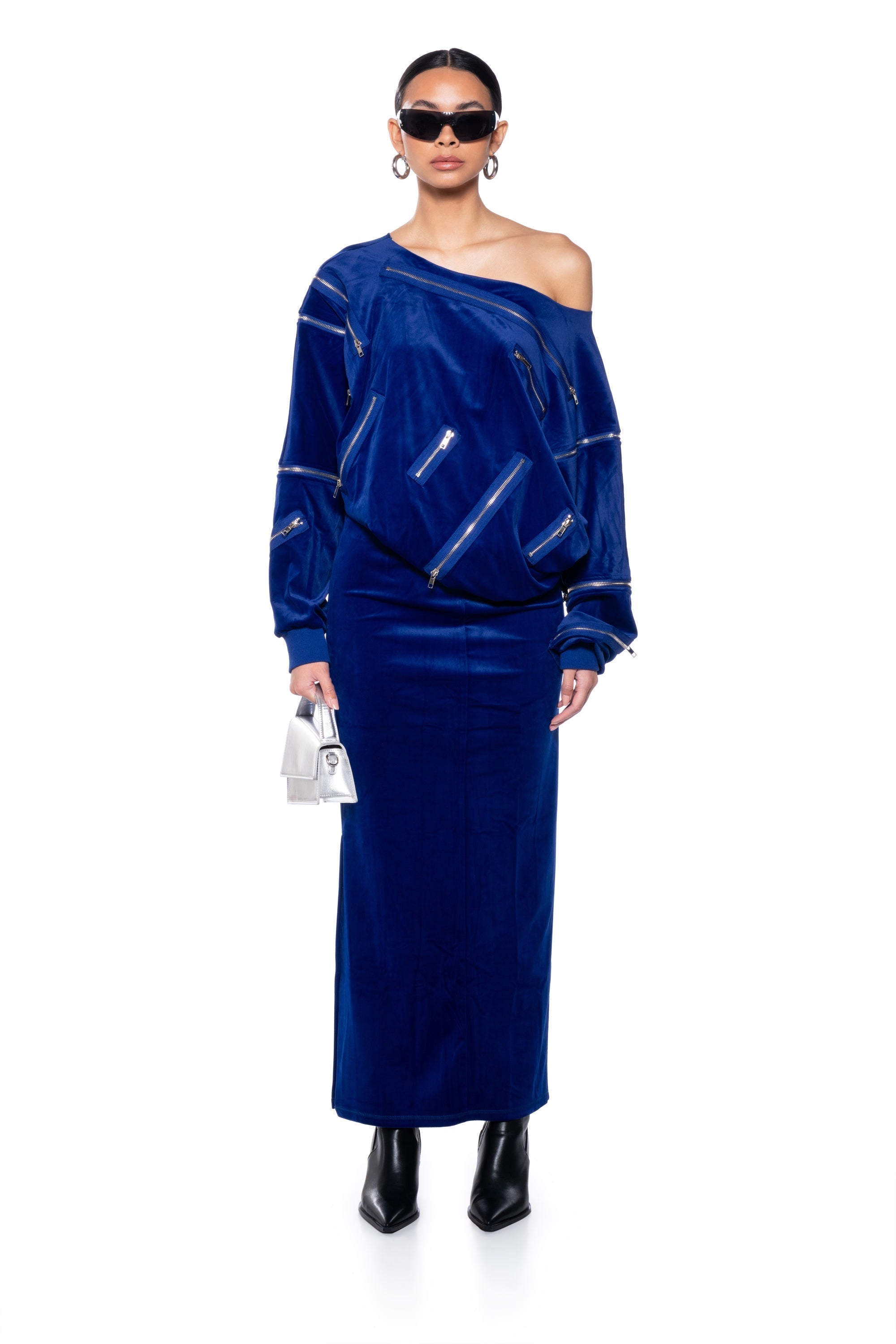 DO NO WRONG VELVET MAXI SKIRT