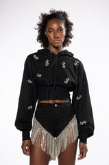 DOLLARS ON MY MIND RHINESTONE SWEATSHIRT