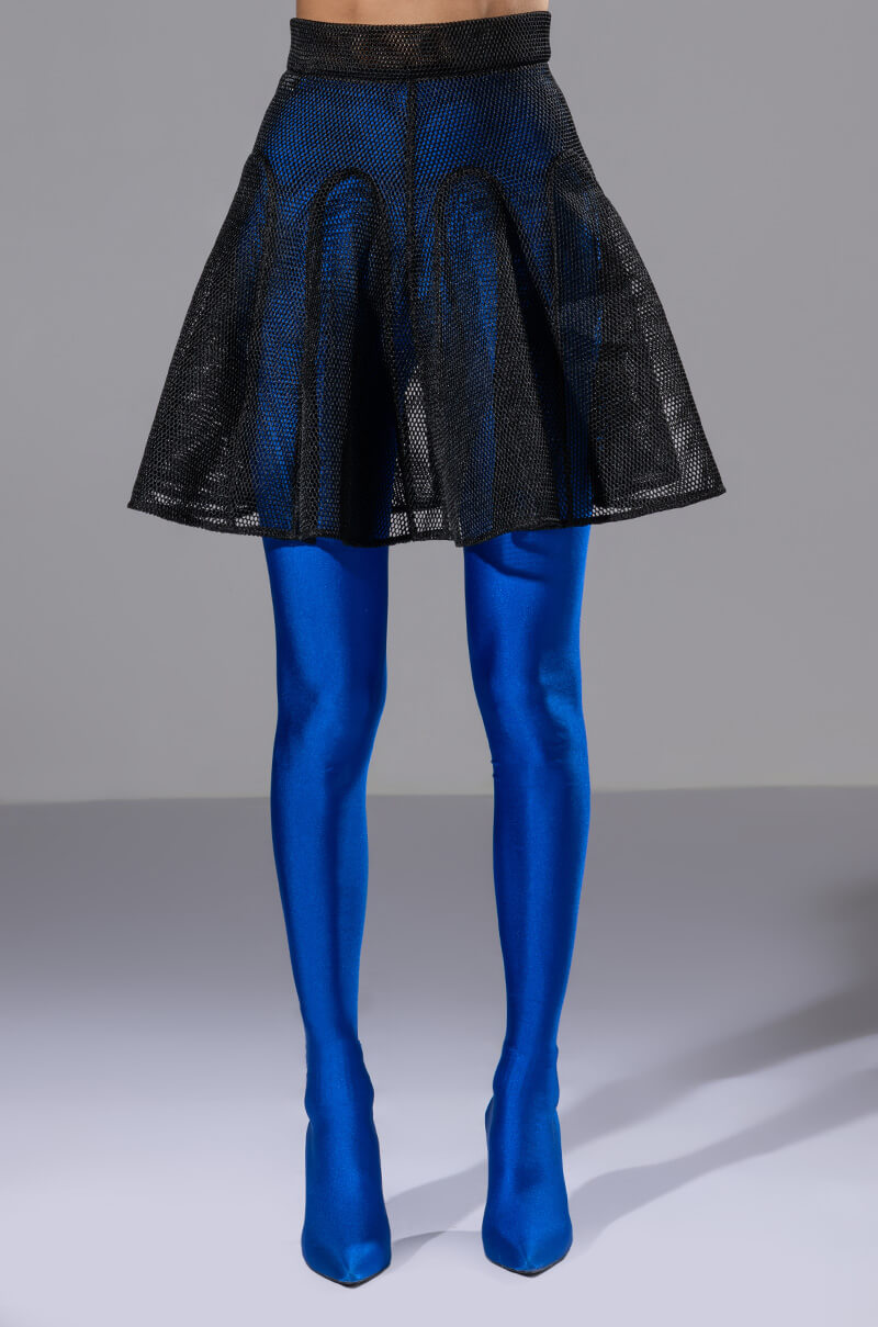 DON'T HATE THE PLAYER PLEATED MESH MINI SKIRT