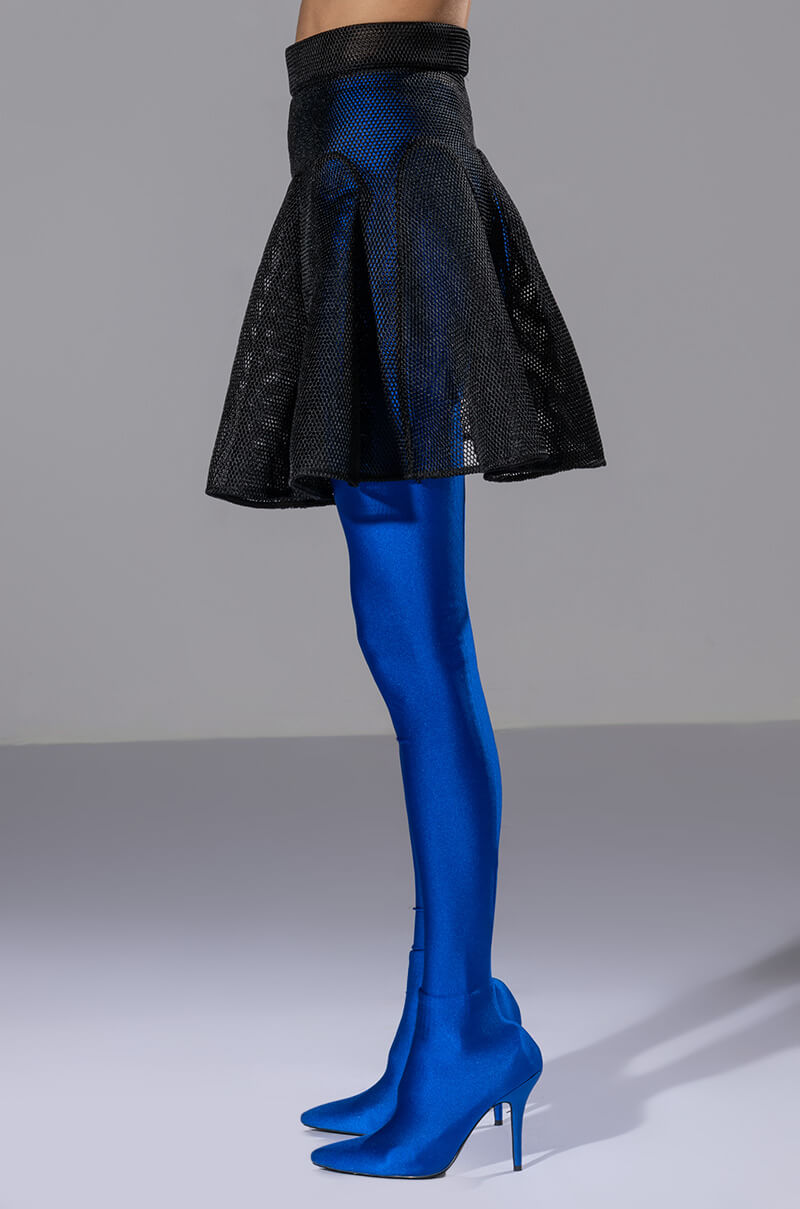 DON'T HATE THE PLAYER PLEATED MESH MINI SKIRT