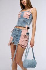 DONT STOP ME NOW DENIM CORSET TOP