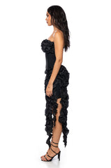 DONT STOP THE PARTY ASYMMETRICAL MIDI DRESS