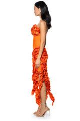 DONT STOP THE PARTY ASYMMETRICAL MIDI DRESS