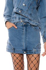 DOUBLE TIME DENIM MINI SKIRT